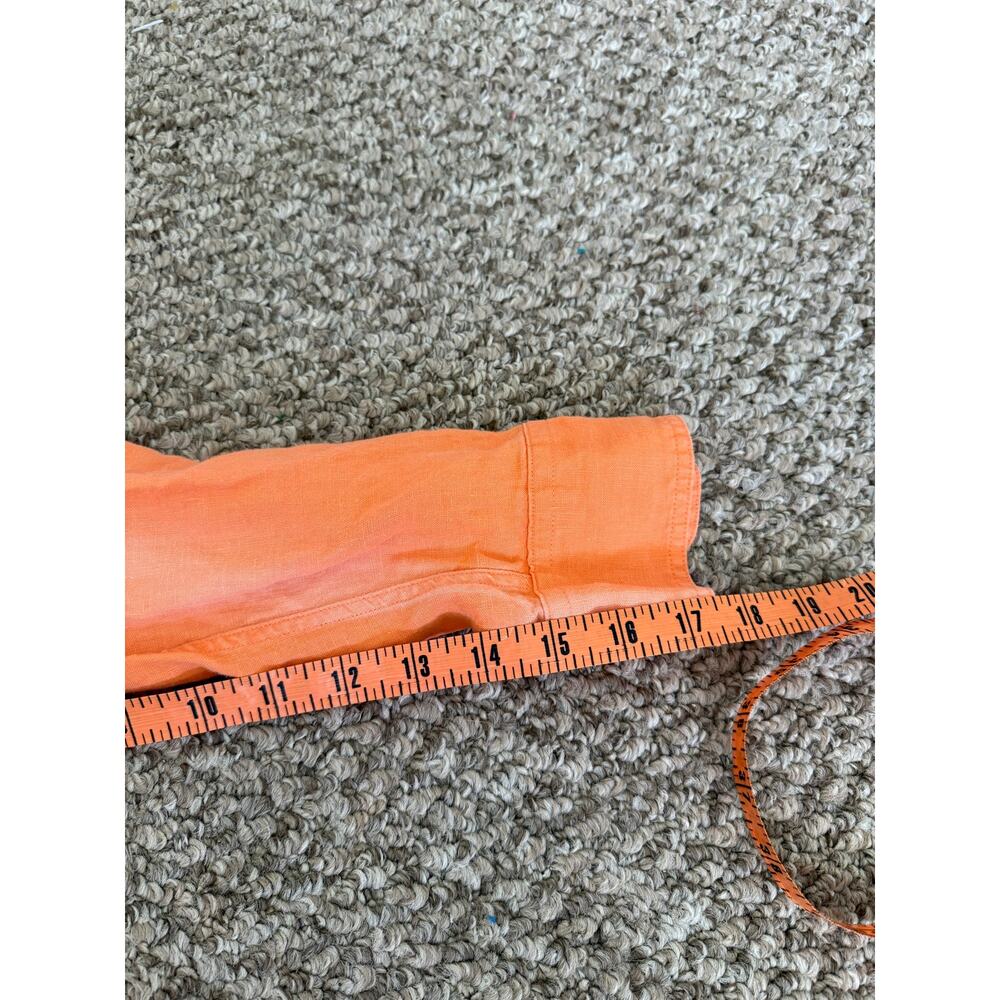 Lauren Ralph Lauren | Vibrant Orange Linen Women’s Long Sleeve Button Down Sz S - Picture 11 of 11
